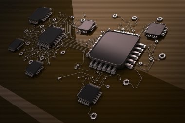 devre board.background yüksek çözünürlükte 3d dijital olarak oluşturulan görüntü
