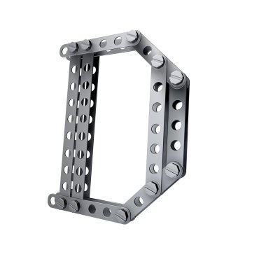 Perçinler ve vidalar ile metalik mektup (D)