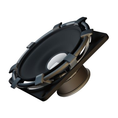 Beyaz arka plan üzerinde yüksek çözünürlükte 3d render izole hoparlör