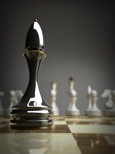 Черный шахматист — стоковое фото