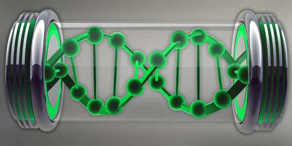 Amostra de DNA no fundo branco 3d resumo — Fotografia de Stock