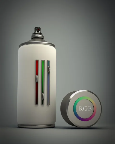 Concept RGB spray can 3d — Stock Photo, Image