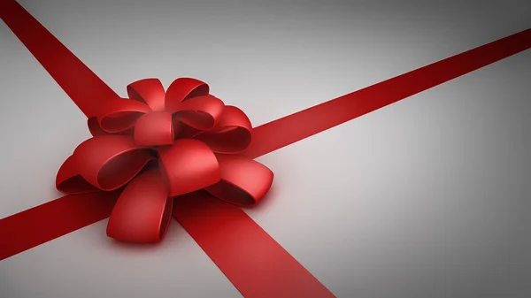 Red ribbon on white - 3d render — Stock Photo, Image