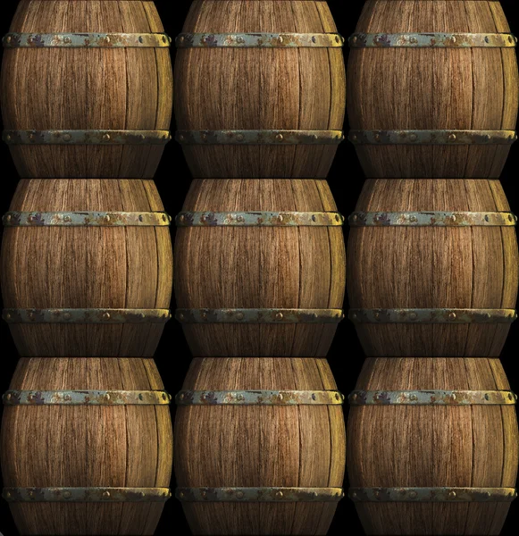 Wooden barrels Background 3d — Stock Photo, Image