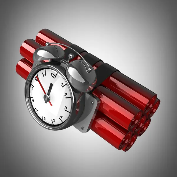 Bomb with clock timer. High resolution. 3D image — Stock Photo, Image