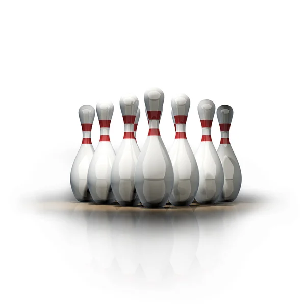 3D-Darstellung von Bowling isoliert auf weißem Hintergrund. — Stockfoto