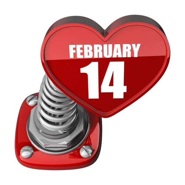 3D bahar düğme kalp 14 Şubat.