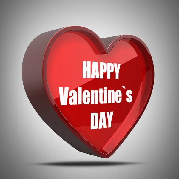 Corazón 3d Feliz día de San Valentín . —  Fotos de Stock