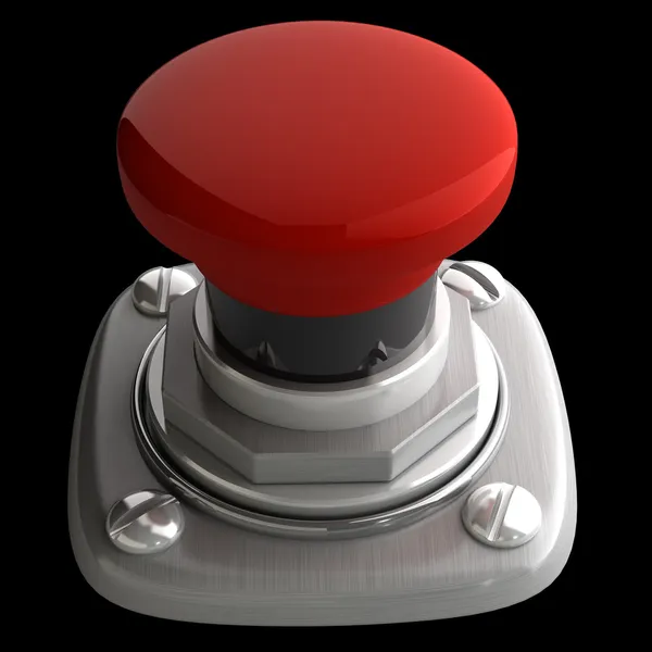 Button closeup isolated on black. — Stock Photo, Image