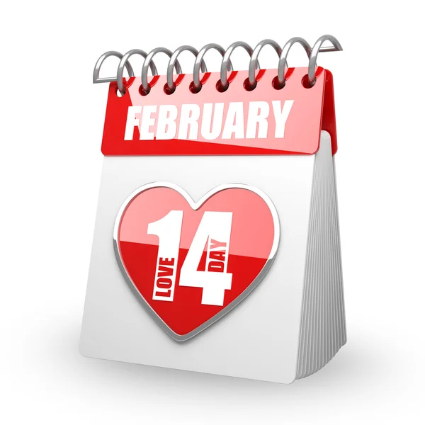 Valentine's calendar february 14 — Stock Photo, Image