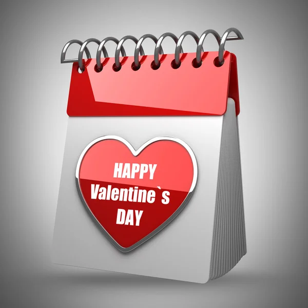 Ilustración 3d. Calendario de San Valentín — Foto de Stock