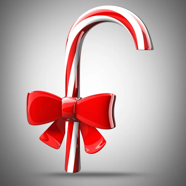 クリスマスのキャンディと赤の弓。高解像度 3 d レンダリング — ストック写真