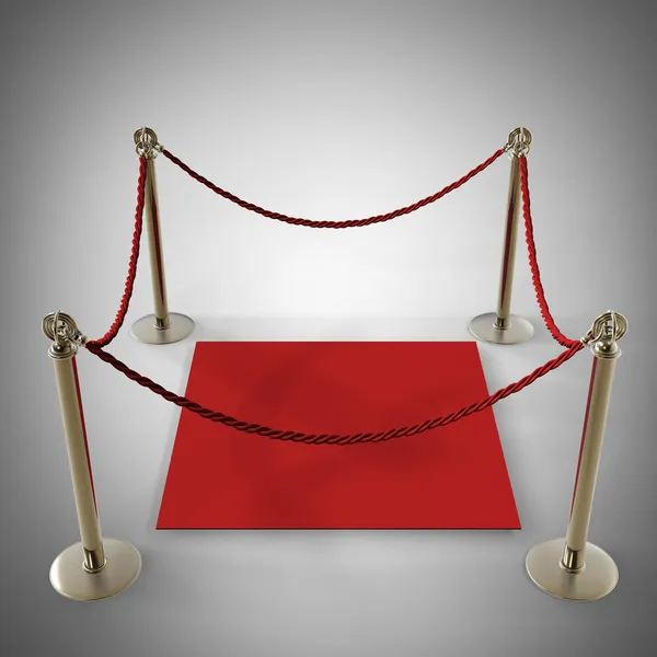 Bariyer halatı ve kırmızı kutu yüksek çözünürlükte 3d — Stok fotoğraf