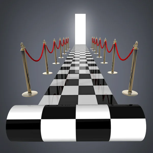 Concept. checkered carpet High resolution 3d render — Stock Photo, Image