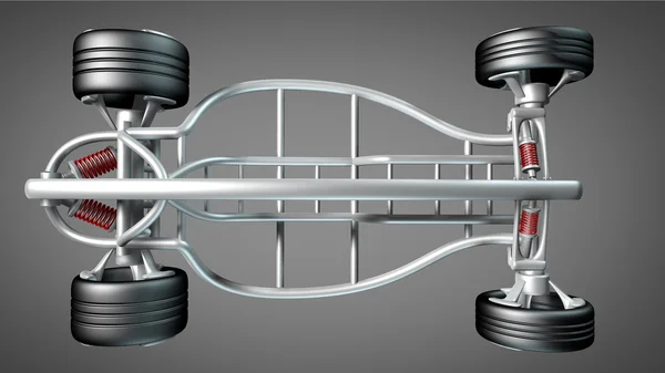 Concepto de marco de coche. Alta resolución 3d render — Foto de Stock