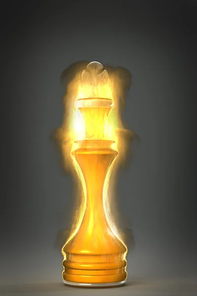 Regina degli scacchi fiammeggiante Alta risoluzione. Immagine 3D — Foto Stock