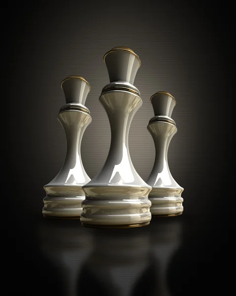 White chess Queen background 3d illustration. — Stock Photo, Image