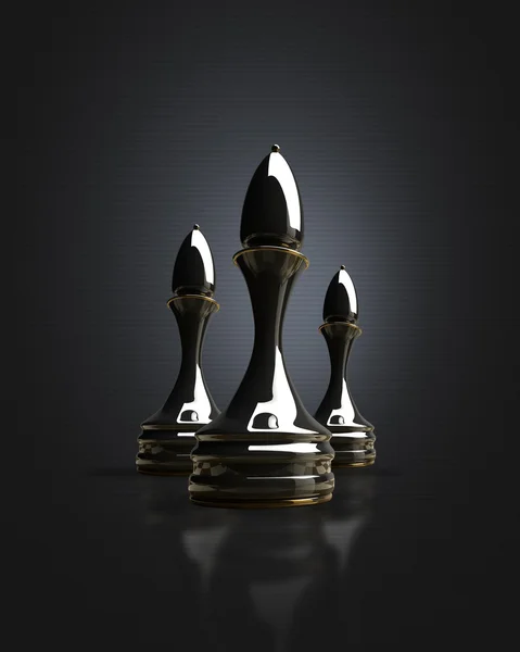 Svarta schack officer bakgrund 3d illustration. hög upplösning — Stockfoto