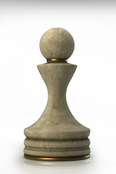 Pedra de peão de xadrez isolada no fundo branco . — Fotografia de Stock