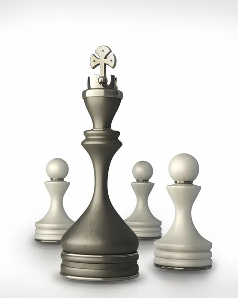 Chess Leadership concept isolated on white background High resolution 3D — Stock Photo, Image