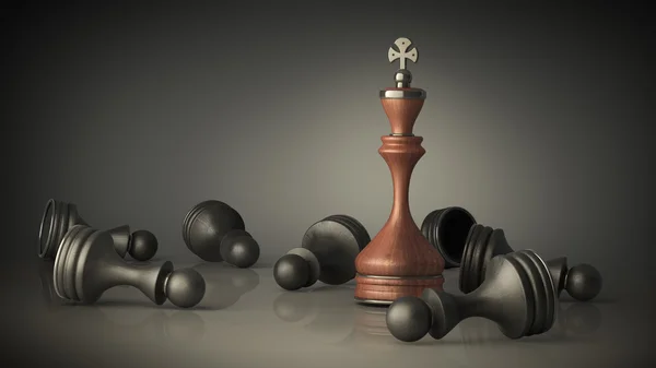 Schachkönig stehend — Stockfoto