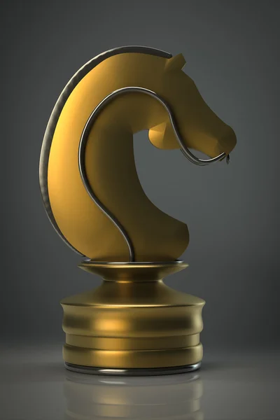 Chess golden horse — Stock Photo, Image