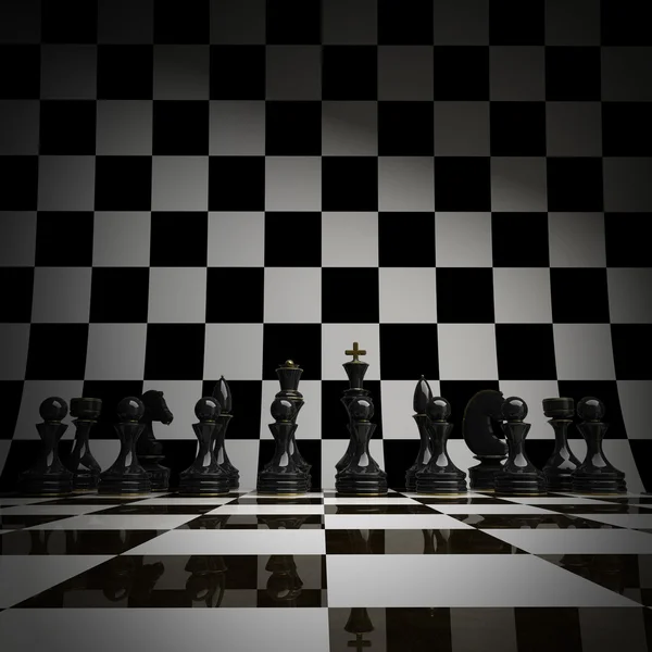 黑棋背景 3d 图。高分辨率 — 图库照片