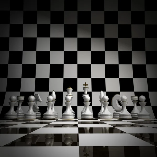 White chess background 3d illustration. high resolution — Stock Photo, Image