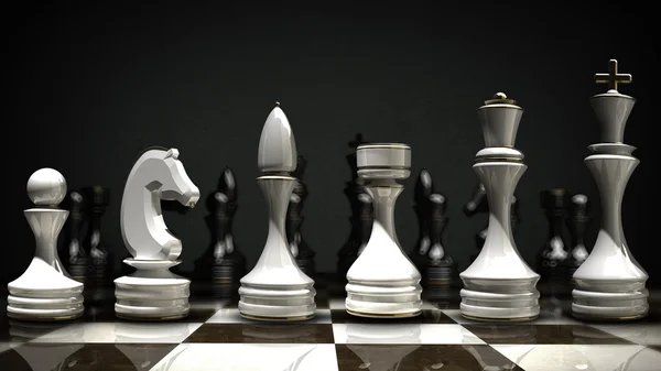 Contexte du concept d'échecs. Rendez-vous 3D haute résolution — Photo