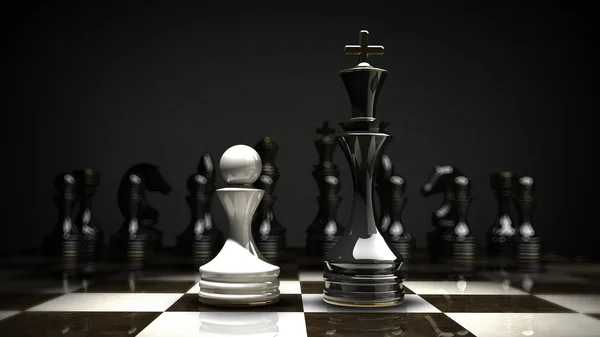 Фундамент концепції шахів. Висока роздільна здатність 3d рендеринга — стокове фото