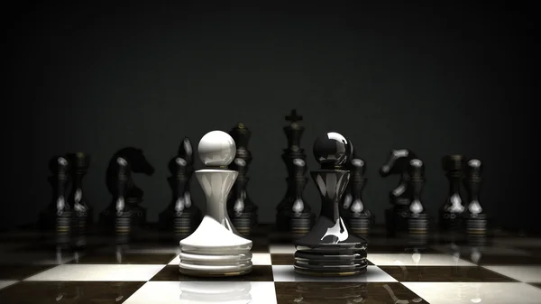 Contexte du concept d'échecs. Rendez-vous 3D haute résolution — Photo