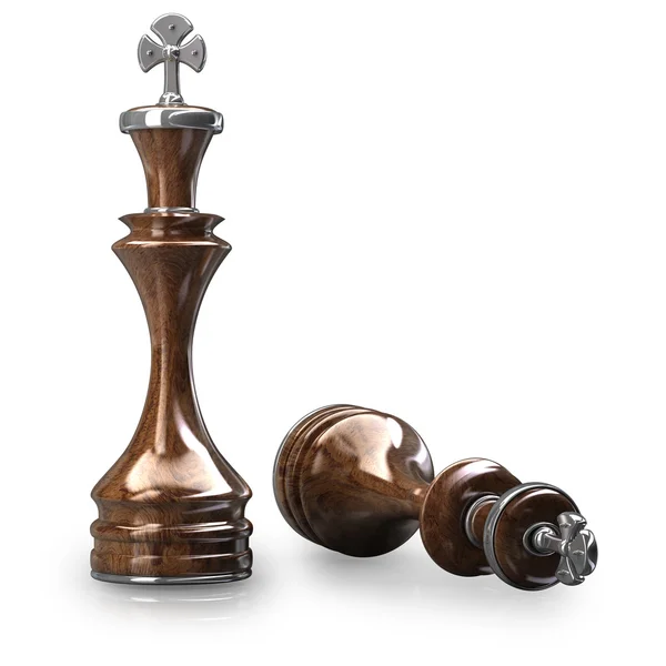 Šachový král dřevěné izolované na bílém pozadí — Stock fotografie