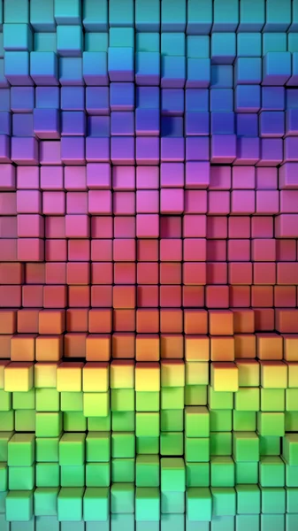 Gökkuşağı renkli kutular 3d şekil. yüksek çözünürlük