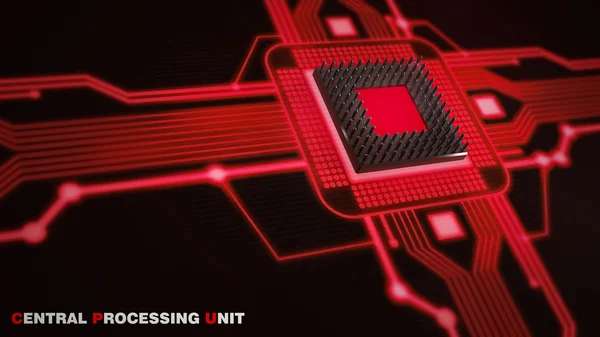 Central Processing Unit. (microchip) Concept of technology background. — Stock Photo, Image