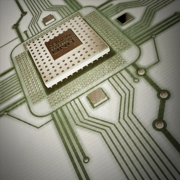 Technology background. Central Processing Unit. (microchip) — Stock Photo, Image