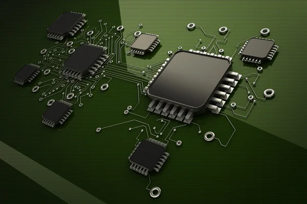 Circuit board.background high resolution 3d digitally generated image — Stock Photo, Image