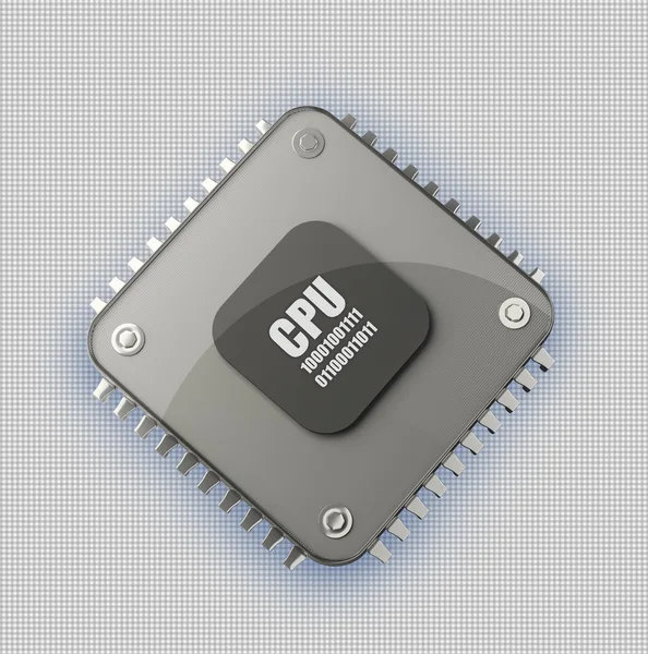 Unité processeur CPU concept 3d render Haute résolution — Photo