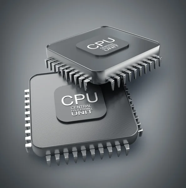 Processador unidade CPU conceito 3d render Alta resolução — Fotografia de Stock