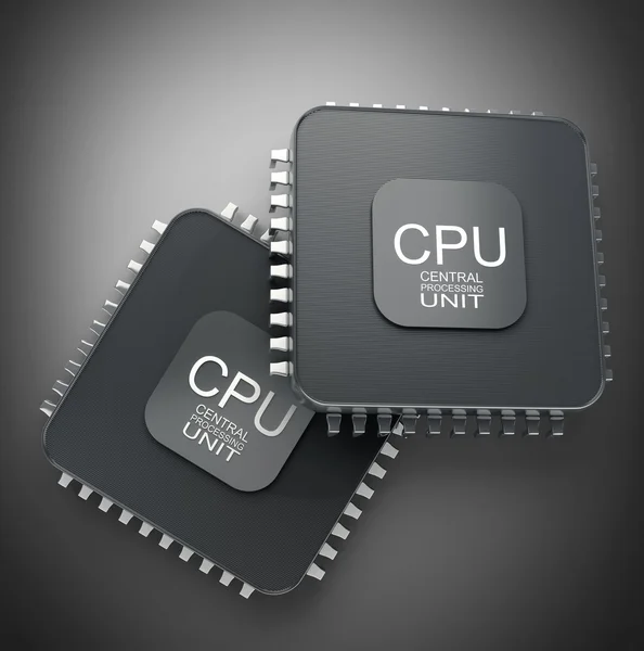 Processor unit CPU concept 3d render High resolution — Stock Photo, Image