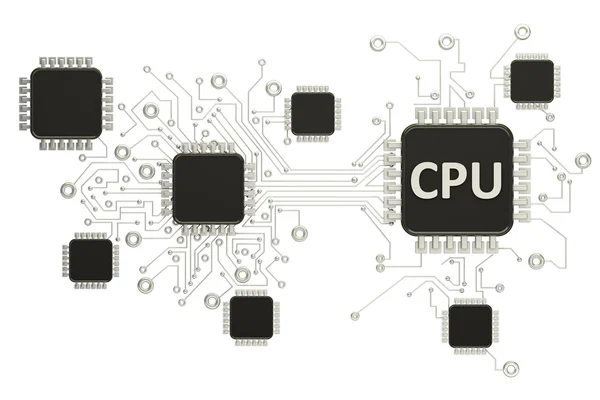 Circuit board.background hoge resolutie 3D-digitaal gegenereerde afbeelding — Stockfoto