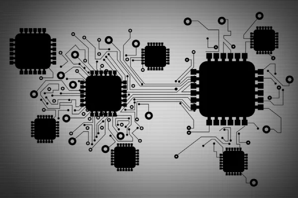 Circuit board.background hoge resolutie 3D-digitaal gegenereerde afbeelding — Stockfoto