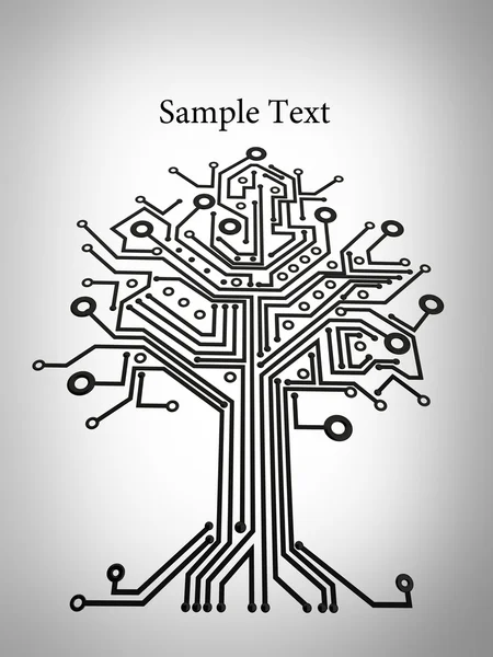 Devre levhasını ağaç arka plan illüstrasyon. yüksek çözünürlük