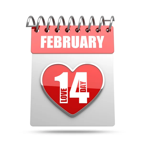 Valentine's calendar february 14 — Stock Photo, Image