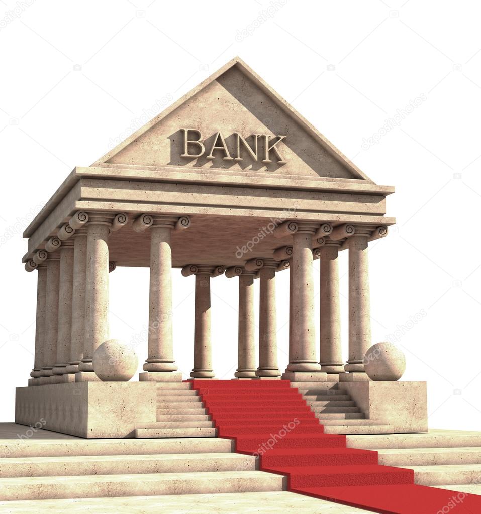 Bank building High resolution 3D image