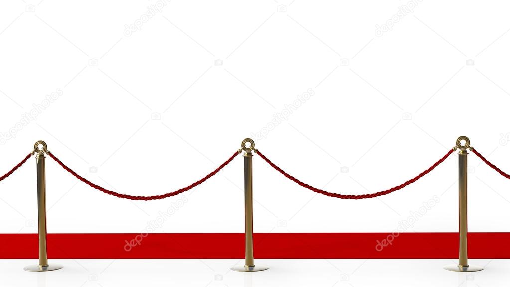 red carpet isolated on a white background High resolution 3d render