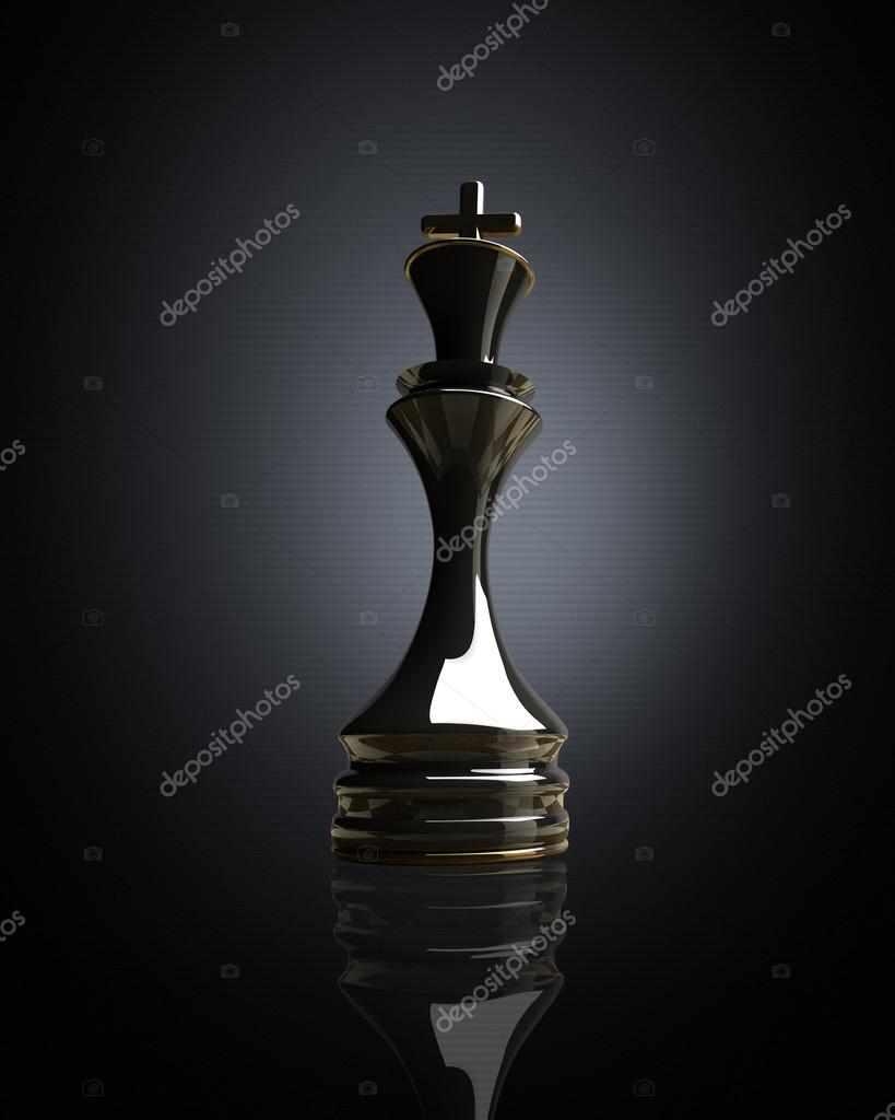 Preto xadrez rei fundo 3d ilustração. alta resolução fotos