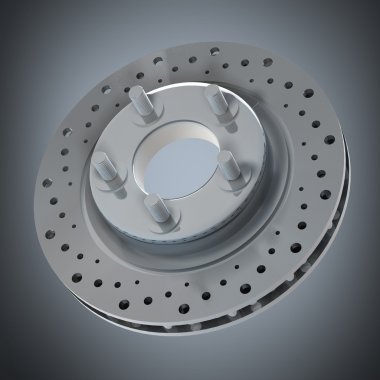 Fren diski 3d render yüksek çözünürlük