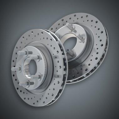 Fren diski 3d render yüksek çözünürlük