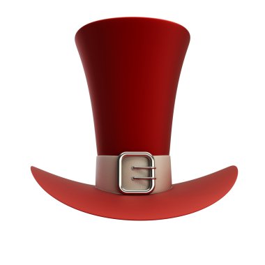 beyaz şeridi beyaz zemin üzerine izole kırmızı silindir şapka