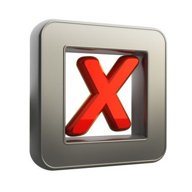 sembolü haç ile 3D düğme simgesi